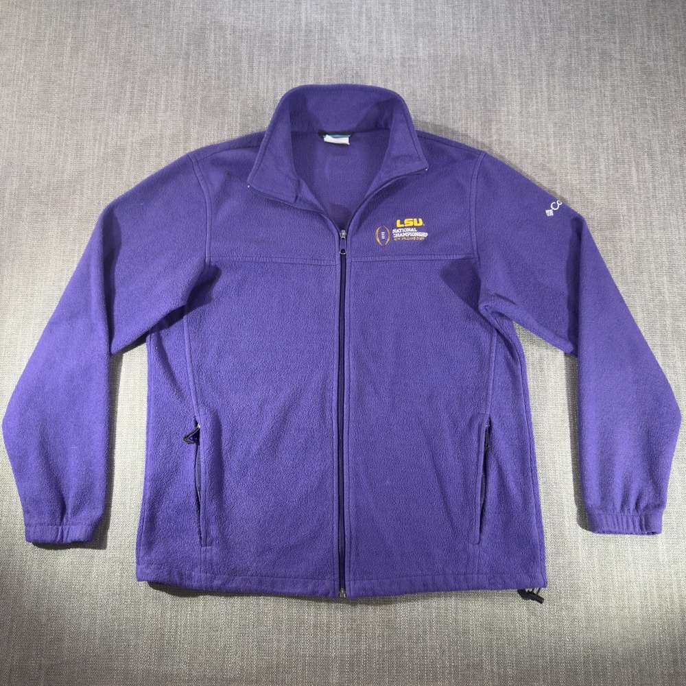 LSU Tigers Jacket Mens Large Purple NCAA Football Columbia National Championship